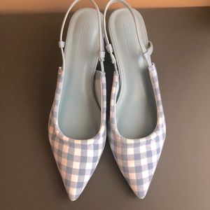 ASOS sling backs in blue gingham